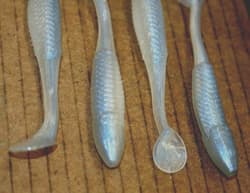 3.5" Swim Minnow Alewife Paddle Tail Swimbait Trailer for A Rig 50 pk bulk bag - Thumbnail 3