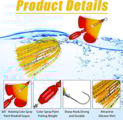 Spinnerbait Fishing Lures Kit, 6pcs Bass Fishing Buzzbait Lures Hard Metal Sp... - Thumbnail 1