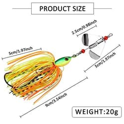 Spinnerbait Bass Fishing Lures Kit,6pcs Spinner Baits Bass Fishing Lures Type A - Thumbnail 3