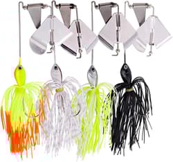 4-Pack Buzzbait Spinnerbaits for Bass & Pike - Unique Sounds, Vibrant Colors - Thumbnail 3