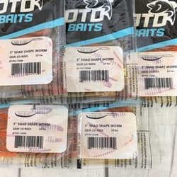 Gary Yamamoto Shad Shape Worm 3 inch 5 piece set t3382 - Thumbnail 3