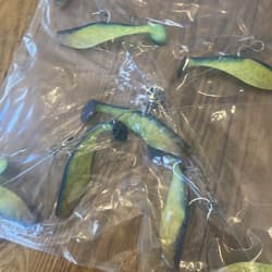 Umbrella Rig 4 Arm 11” With 6” Shad (9)  Chartr. Blue 8/0 Hook Mustad New In Pkg - Thumbnail 19