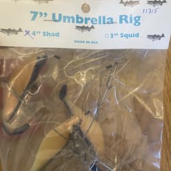 7” Umbrella Rig 4 Arm With 4” Shad (5)  Pearl Blue New In Package McKala Fishin - Thumbnail 3