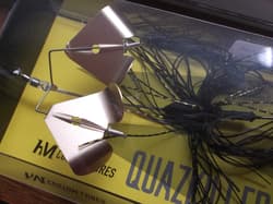 HM Custom Lures Teckel Quazkiller Twin Buzzbait 1/2oz. 06 Black Gold Downdraft - Thumbnail 2