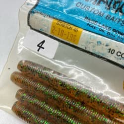 818341 Gary Yamamoto Stretch 40 Slender Gloves 4 Pieces 196 Pumpkin Green Black - Thumbnail 3