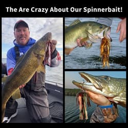 Fishing Spinner 3pcs, Musky Bucktail Spinnerbait with Double Blades for Pike,... - Thumbnail 5