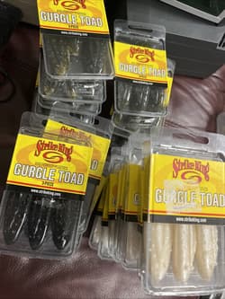 56 Packs STRIKE KING ~ 3-3/4” Gurgle Toad Bass  Fishing Lures Bait Mixed Color - Thumbnail 2