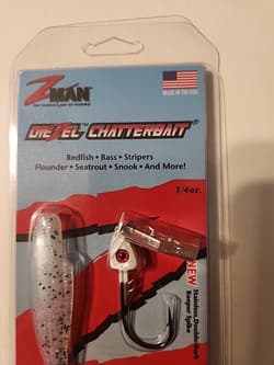New Z-Man ChatterBait DieZel Fishing Lure 1/4 oz CBD14-08 Pearl Blue Mustad Hook - Thumbnail 3