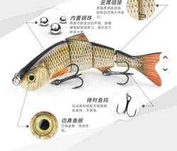 Pike Zander Catfish Bass swimbait sinking 3 pc lure set 120mm long UK seller - Thumbnail 9