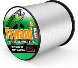 NEW Frwanf Fishing Line 8-Strand Braided PE Line 1000m Size 7 White for - Thumbnail 2