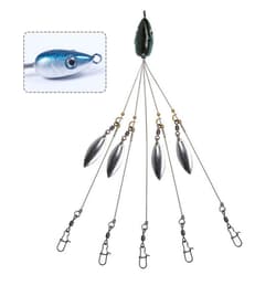 6Pcs Alabama Rig 5 Arms 4 Blades Umbrella Rig Fishing Lures Bait Bass Crappie - Thumbnail 14