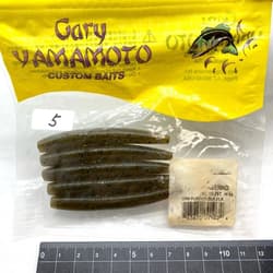 818369 Gary Yamamoto 3 Inch Fat Yama Senko 5 Pieces 297 Green Pumpkin Black Flak - Thumbnail 1