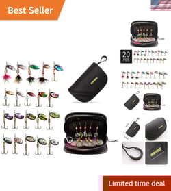 Versatile Fishing Lures Spinnerbait for Bass & Salmon - 20pc Tackle Box Set - Thumbnail 1