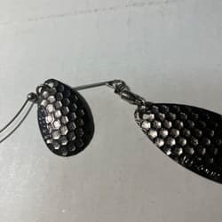 Evergreen D Zone Spinnerbait Double Blade Silver Black Metal Used - Thumbnail 4