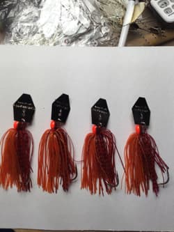 Zman Chatterbait Elite 3/8oz 5 Count Gamakatsu 5/0 Hook,Fire Craw,Hand Tied - Thumbnail 5