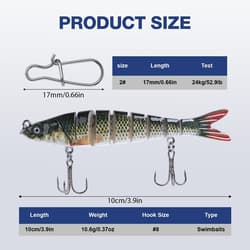 Bass Fishing Lures, Lifelike Jointed Swimbait for Bass Trout Walleye Crappie ... - Thumbnail 5