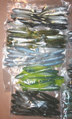 3.5" Swim Minnow Assortment Paddle Tail Swimbait Trailer for A Rig 50 pack bag - Thumbnail 3