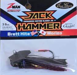 (Ct of 2) Z-Man Evergreen Chatterbait Jack Hammer 3/8 oz Evergreen Custom Blade! - Thumbnail 2