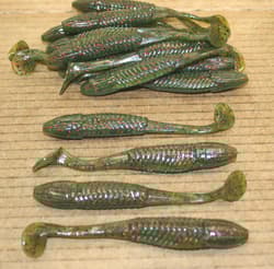 5" Swim Minnow Watermelon Red Paddle Tail Swimbait Trailer for A Rig 50 pack bag - Thumbnail 6