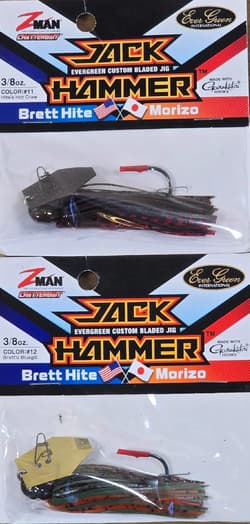 (Ct of 2) Z-Man Evergreen Chatterbait Jack Hammer 3/8 oz Evergreen Custom Blade! - Thumbnail 1