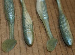 5" Swim Minnow Grey Ghost Paddle Tail Swimbait Trailer for A Rig 50 pack bag - Thumbnail 3