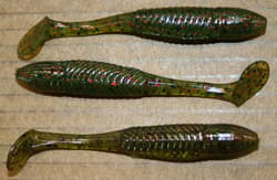 3.5" Swim Minnow Watermelon Red Paddle Tail Swimbait Trailer for A Rig 50 pack - Thumbnail 1