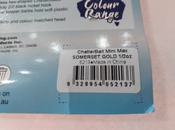 ZMan Chatterbait Mini Max 1/2oz Somerset Gold Fishing Lure - Thumbnail 4