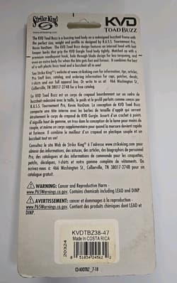 LOT OF 3 STRIKE KING 3/8 OZ KVD TOAD BUZZ BASS BUZZBAIT FISHING LURES 3 COLORS - Thumbnail 8