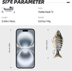 5PCS Lifelike Fishing Lures – Multi-Jointed Swimbait for Bass, Trout, Crappie, W - Thumbnail 6