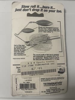 Original Terminator T-1  Titanium Double Willow Spinnerbait 1 Ounce Cal I Green. - Thumbnail 4