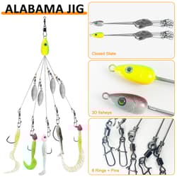 FREE FISHER 43pcs Fishing Alabama Rig Bait,5-Arm Umbrella Rigs,Fishing Gear Box  - Thumbnail 5