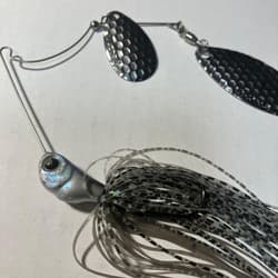 Evergreen D Zone Spinnerbait Double Blade Silver Black Metal Used - Thumbnail 1