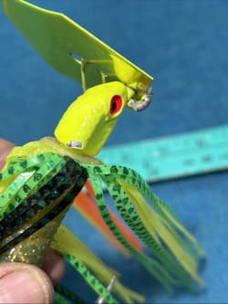 Large Original Chatterbait Green Yellow And Gold Fishing Lure - Thumbnail 4