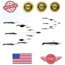 Fully Rigged 5-Arm Umbrella Rig Lure with Swim Baits - Superior Bass Catching - Thumbnail 1