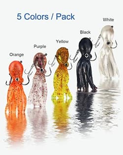 Octopus Swimbait Soft Fishing Lure with Skirt Tail, Lingcod Rockfish Jigs for  - Thumbnail 6