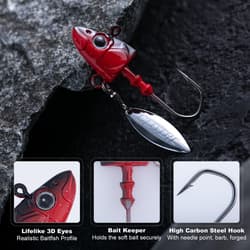 Goture Swimbait Jig Heads, Colored Lead Jig Head Hooks for Freshwater Saltwat... - Thumbnail 2