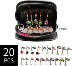 Ultimate 20-Pc Spinnerbait Kit with Visibility-Enhancing UV Reactive Features - Thumbnail 4