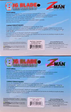 (Ct of 2) Z-Man Big Blade Chatterbait 3/4 oz Provides Maximum Thump & Vibration - Thumbnail 4