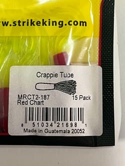 Lot of 6 Mr. Crappie Strike King Lures Crappie Tube Red Chartreuse - Thumbnail 2