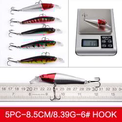 56PCS Minnow Fishing Lure Hard Artificial Mixed Swimbait Crankbait Trolling Pike - Thumbnail 4