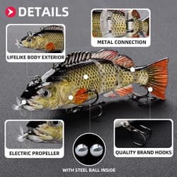 4” Multi-Jointed Robotic Fishing Lure - USB Rechargeable, Super Realistic Action - Thumbnail 4