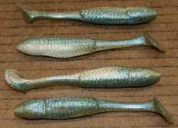 5" Swim Minnow Grey Ghost Paddle Tail Swimbait Trailer for A Rig 50 pack bag - Thumbnail 1