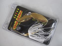 War Eagle Gold Frame Double Willow Spinnerbait 3/8oz #01G White Gold New Piano - Thumbnail 3