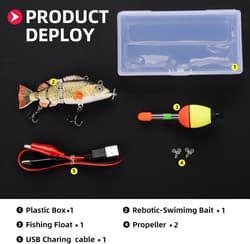 4” Multi-Jointed Robotic Fishing Lure - USB Rechargeable, Super Realistic Action - Thumbnail 5