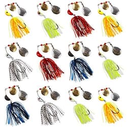 Spinner Baits Fishing Lures Kit,Bass Fishing Lures Spinnerbaits Buzzbait 12pcs - Thumbnail 2