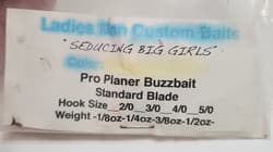 Ladies Man Custom Baits 4" Pro Planer Buzzbait 1/8oz 2/0 Silver Shad Hand Tied - Thumbnail 6