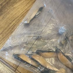 9” Umbrella Rig 4 Arm 11” With 6” Shad (9)  Pearl Black 8/0 Hook Mustad New Pkg - Thumbnail 9