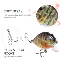 Lixada 6cm 15g 5PCS Fishing Lures With Barbed Treble Hooks Fishing Accessories - Thumbnail 3
