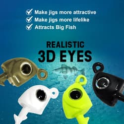Swimbait Jig Heads, Realistic Eyes, Bass Catfish Lures, 5 Pack, White - Thumbnail 5