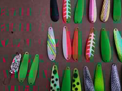 Fishing spoons size 3",4" lot of 63 used salmon trout trolling FREE SHIPPING! - Thumbnail 8